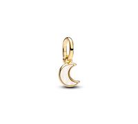 Pandora Gold White Crescent Moon Mini Dangle Charm