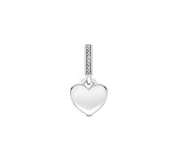 PANDORA Moments 798761C01 Engraved Heart Charm Pendant Made of Sterling Silver with Zirconia Compatible Moments Bracelets, one size, Cubic Zirconia, Cubic Zirconia