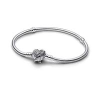 Pandora Heart Wings Clasp Snake Chain Bracelet - 19cm