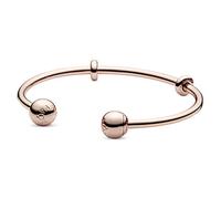 Pandora Icons 14k Rose gold-plated open bangle with silicone stoppers and interchangeable end caps, 1
