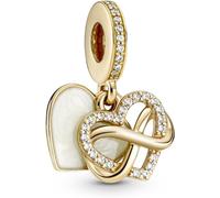 Pandora Icons Infinity heart gold dangle with clear cubic zirconia and shimmering enamel