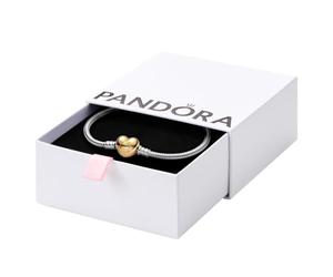 Pandora Icons Shine Heart Clasp bracelet with 14k gold-plated clasp