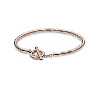 Pandora Icons Snake chain 14k rose gold-plated T-bar bracelet, 18