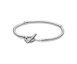 Pandora Icons Snake chain sterling silver T-bar bracelet, 17
