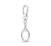 Pandora Icons Sterling silver bag charm holder with small Pandora O pendant