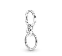 Pandora Icons Sterling silver key ring with small Pandora O pendant