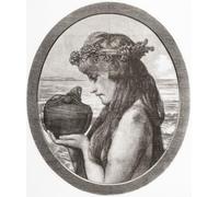 Pandora. In Greek Mythology, Pandora opened a jar thus releasing all the evils of mankind. From Ilustracion Artistica Published in 1887. Poster Print by Ken Welsh (12 x 15)