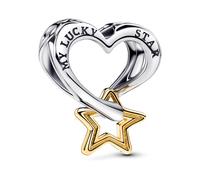 Pandora Jewelry Charm Lucky Star And Heart Two-Toned 763513C00