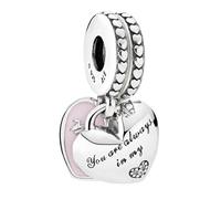 Pandora Jewelry Charm Pendant Mother & Daughter Heart Silver 792072EN40
