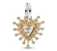 Pandora Jewelry Charm Pendant Radiant Heart Two-Tone 764141C01