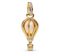 Pandora Jewelry Charm Pendant Sparkling Clear Hot Air Balloon Gold 76943