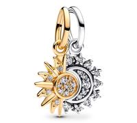 Pandora Jewelry Charm Pendant Sun And Moon Two-Tone 763585C01