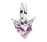 Pandora Jewelry Mini Charm Pendant Silver Winged Heart Pink 793626C02