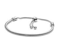 PANDORA Jewelry Moments Slider Snake Chain Charm Cubic Zirconia Bracelet in Sterling Silver, One Size, Sterling Silver, not-applicable