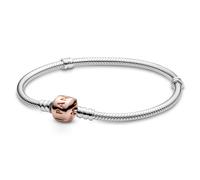 PANDORA Jewelry Moments Snake Chain Charm Rose Bracelet 7.1""""