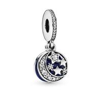 PANDORA Jewelry Moon and Night Sky Cubic Zirconia Dangle Charm in Sterling Silver No Box
