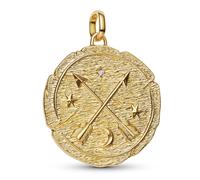 Pandora Jewelry Pendant Medallion Gold Coloured Crossed Arrows 764084C01