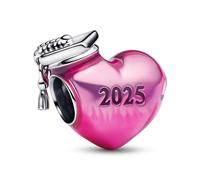 Pandora Jewelry Pink Colored 2025 Graduation Heart Charm 793788C01