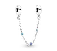 Pandora Jewelry Safety Chain Silver Triple Blue Stone 791688C01-05