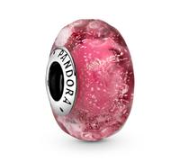 Pandora Jewelry Silver Bead Charm Wavy Pink Murano Glass 798872C00