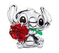 Pandora Jewelry Silver Charm Disney Stitch With Rose 794378C01