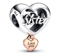 Pandora Jewelry Silver Charm Love You Sister Heart 782244C00