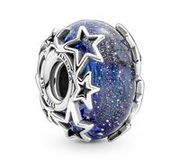 Pandora Jewelry Silver Charm Murano Galaxienblau And Stars 790015C00