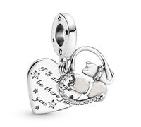 Pandora Jewelry Silver Charm Pendant Cats And Hearts 799546C01