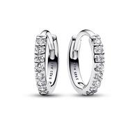 Pandora Jewelry Women's Hoop Earrings Sparkling Embrace Silver 293015C01