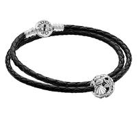 Pandora Jewelry Women's Leather Bracelet Set With Charm, Shells and Hearts 5