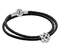 Pandora Jewelry Women's Leather Bracelet Set With Infinity Charm 51523