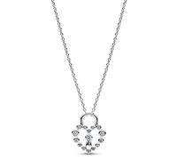 Pandora Jewelry Women's Necklace Sparkling Heart Lock Silver 394416C01-50