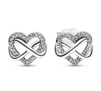 Pandora Jewelry Women's Stud Earrings Sparkling Infinity Heart Silver 292667C01
