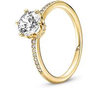 Pandora Gold Sparkling Crown Solitaire Ring - 48