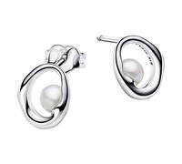 Pandora Ladies Oval Pearl Stud Earrings Sterling Silver 293295C01