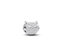 Pandora Ladies Ribbed Owl Sterling Silver Mini Charm