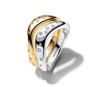 Pandora Organically Shaped Two-Tone Stacking Rings - 50