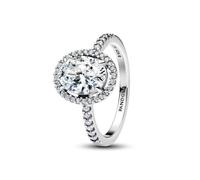 Pandora Ladies Silver Ring Oval Sparkling Halo 193777C01, 54/17,2, Sterling Silver, Cubic Zirconia