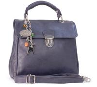 Catwalk Collection Handbags - Women's Leather Cross Body Bag - Medium Top Handle Bag - Adjustable Detachable Shoulder Strap - Pandora - Blue