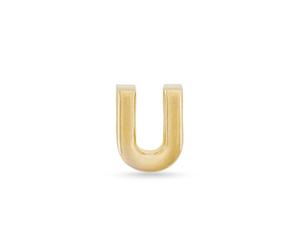 PANDORA Letter U Alphabet Mini Charm Sterling Silver 14K Gold Plated Compatible Moments, Size: 6.1 x 8.2 x 6.4mm 763967C00