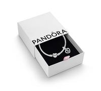 PANDORA March Birthstone Dangle Charm & Bracelet Set, Size 17