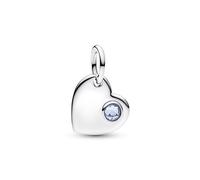 Pandora March Birthstone Engravable Heart Dangle Charm