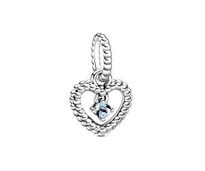 Pandora March Birthstone Heart Dangle Charm 798854C01