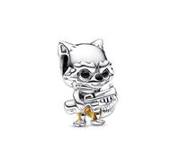 Marvel Rocket sterling silver charm with black and transparent orange enamel