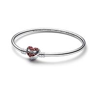 Pandora Marvel Spider-Man sterling silver bangle with black and transparent red enamel