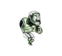 PANDORA Marvel The Avengers Hulk Charm from the Marvel x Collection in Sterling Silver, Compatible Moments Bracelets, 790220C01, one size, Sterling Silver, No Gemstone