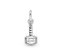 Pandora Marvel Thors Hammer sterling silver dangle with brown enamel
