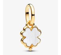 PANDORA ME 14ct Gold Plated White Lucky Clover Dangle Charm 764564C01