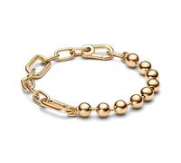 Pandora Gold Metal Bead & Link Chain Bracelet - 17cm