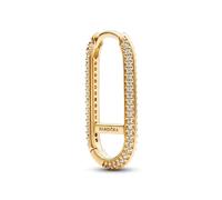 Pandora ME 14k gold-plated large hoop link earring with clear cubic zirconia